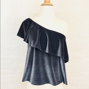 Velvet One Shoulder Top